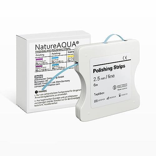 Strisce Abrasive Interdentali NatureAqua per Lucidatura Dentale (2.5mm, Blu)