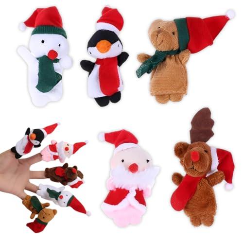 HABNI 5 Pcs Marionette Da Mano Burattini Da Dito Burattino A Mano In Peluche Burattini A Dito Set Giocattoli Natale Per Baby Bambini