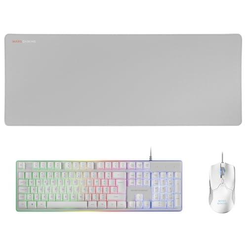 Mars Gaming MCPXWPT Combo: Tastiera H-Mech FRGB, Mouse Ultraleggero 10000DPI e Mousepad XXL - Layout Portoghese