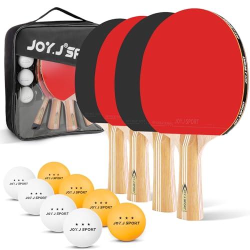 Set da Ping Pong, 4 Racchette da Ping Pong, 8 Palline, 1Borsa, per attività All'aperto al Coperto