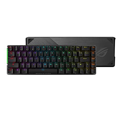 ASUS ROG Falchion 65% Tastiera Gaming Wireless e USB, Meccanica, Switch Cherry MX Rossi, RGB, Tasti in ABS, 2.4GHz, Pannello Touch Laterale, Custodia, Macro, Layout Italia, Nero
