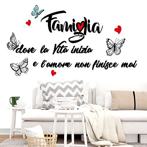 Stickerdesign Adesivo Murale Wall Stickers Frase Citazione Famiglia Amore e Vita Adesivi Murali Decorazione interni Frase