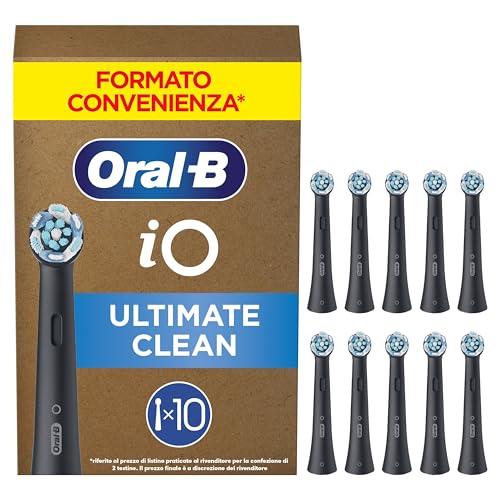 Oral-B iO Ultimate Clean Nere - Testine di Ricambio per Spazzolino Elettrico, 10 Pezzi