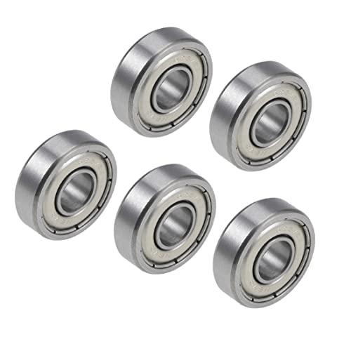 PATIKIL 6mm x 16mm x 5mm Cuscinetti a Sfere a Gola Profonda R1660ZZ, Acciaio al Cromo, 5 Pezzi
