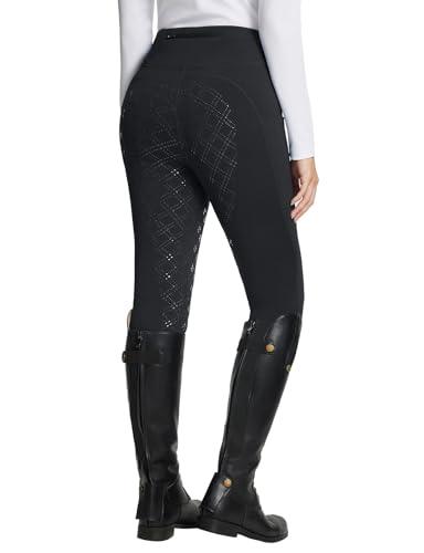 BALEAF Pantaloni termici da equitazione da donna, seduta completa in silicone, foderati in pile
