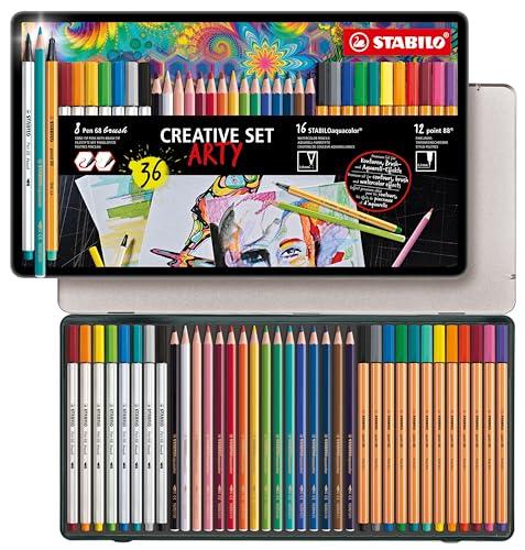 Creative Set STABILO ARTY - Scatola in metallo da 36