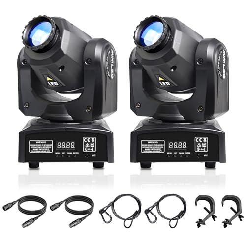 2 Pack Teste Mobili LED per DJ, Luci da Discoteca con Effetti Gobo e Colore