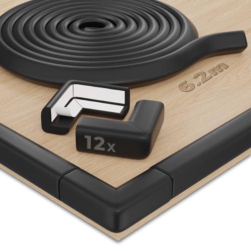 Hoffenbach Paracolpi in Schiuma Nero: Kit di Protezione Angoli e Bordi per Bambini