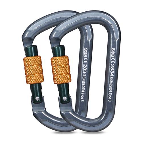 Moschettone da Arrampicata 28KN con Chiusura a Vite - Set da 2