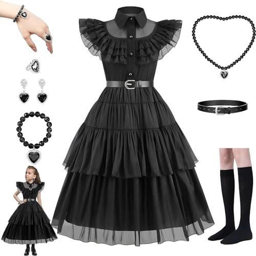 Costume Mercoledì Addams per Bambini e Adulti - Eleganza Gotica per Halloween e Carnevale
