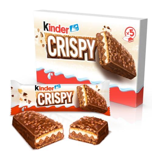 Kinder Crispy - 5 Wafer Croccanti con Cioccolato al Latte e Granella di Biscotto