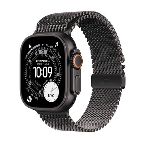Apple Watch Ultra 3 GPS + Cellular, Cassa 49 mm in titanio nero con Loop in maglia milanese in titanio nero - Medium