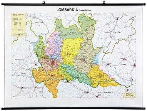 Cartina geografica della Lombardia (fisica e politica)