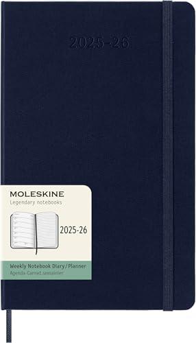 Moleskine Agenda Settimanale 2025-2026, 18 Mesi, Large, Blu Zaffiro