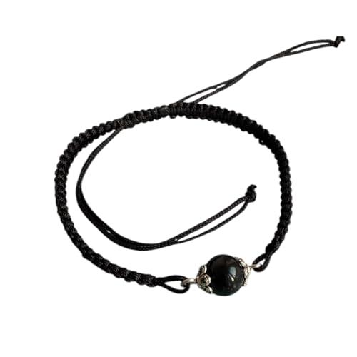 Bracciale Sardo con Coccu Nero Protettivo - Senza Ganci, Regolabile e Unisex