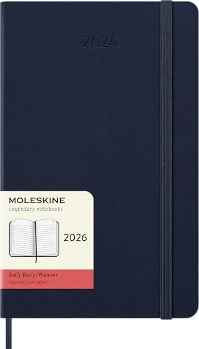 Moleskine Agenda Giornaliera 2026, Copertina Rigida Blu, Large
