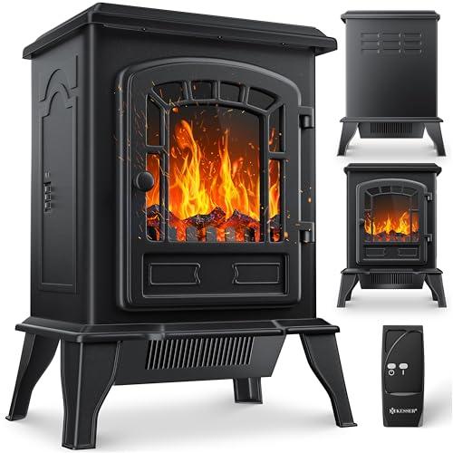 KESSER® Camino Elettrico con Termoventilatore 2000W, Effetto Fuoco LED