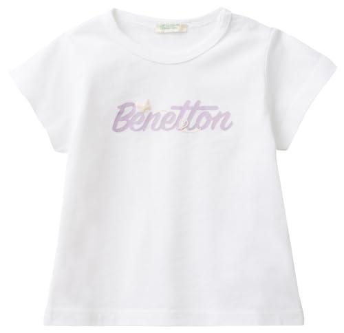T-Shirt Manica Corta con Bottoni a Pressione e Logo United Colors of Benetton
