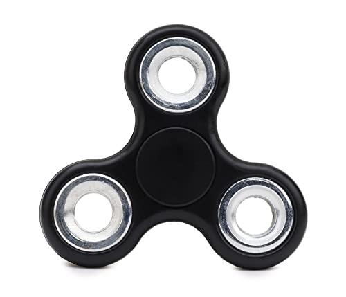 Toyland® Fidget Hand Spinner - Sollievo da Stress e ansia - Colori Assortiti (Anelli Neri e Argento)