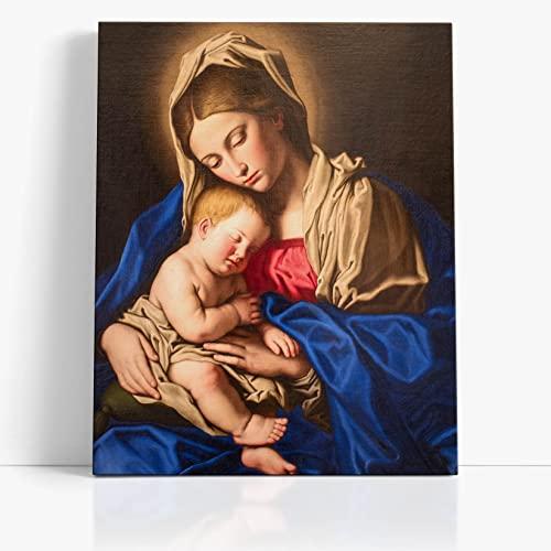 Quadro Madonna col Bambino del Sassoferrato su Tela - Eleganza e Devozione