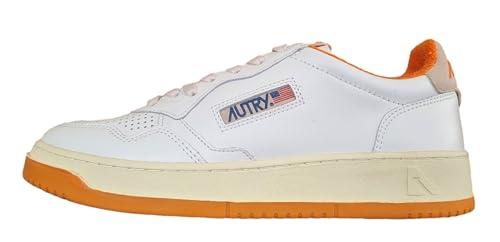 Autry Medalist Scarpe Sneakers Uomo in Pelle Bianco Arancione