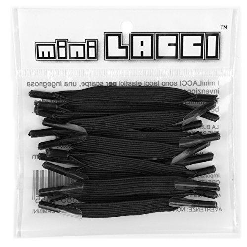 Minilacci Elastici Neri - Lacci Senza Nodi per Scarpe