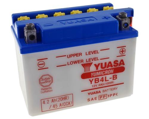 Yuasa YB4L-B Batteria per Motocicletta e Sport Motociclistici, 12V, 4.2Ah