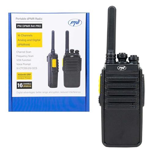 Stazione radio portatile PNI DPMR R41 PRO 0.5W, 16CH, VOX, programmabile, 1500mAh, cuffie con microfono incluso