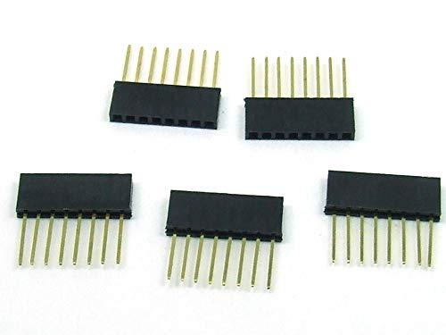 POPESQ® 5 pz. x Connettori femmina 2.54mm 8 vie Impilabile Dritto