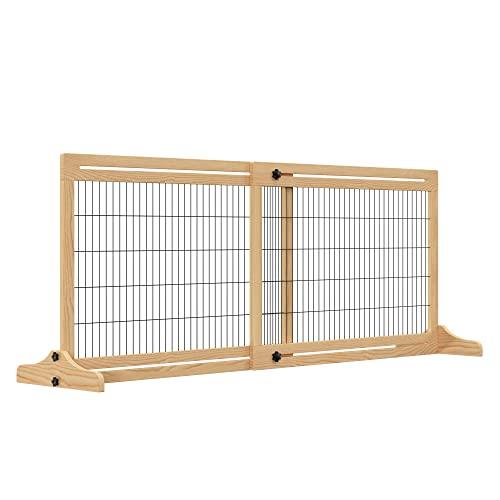 PawHut Cancelletto di Sicurezza per Cani in Legno