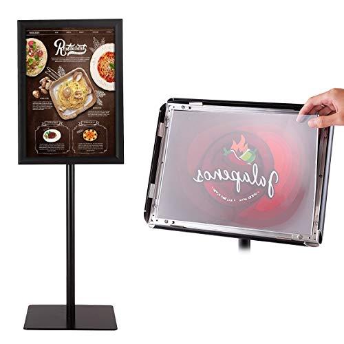 COSTWAY A3 Poster Stand Espositore da Pavimento Supporto Poster Menù per Pubblicità da Terra, Girevole a 360 Gradi, Regolabile in Altezza (Nero A3)