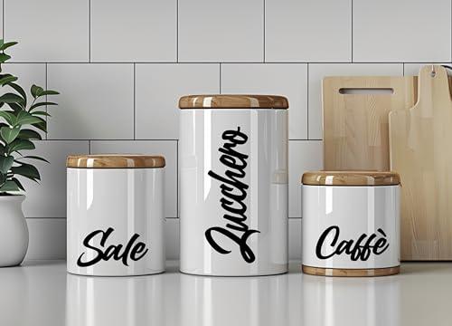 Set Adesivi Barattoli Cucina - Zucchero, Sale e Caffè personalizzato HandMade