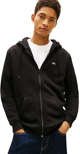 Tommy Jeans Tjm Reg S Flag Zip Thru Felpa con Cappuccio Uomo Nera
