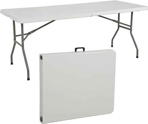 Tavolo Pieghevole da Giardino Bianco 180x70x74 cm