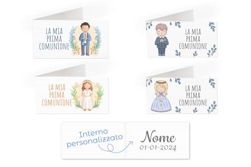 Bigliettini Bomboniera Prima Comunione Personalizzati - 25 Pezzi