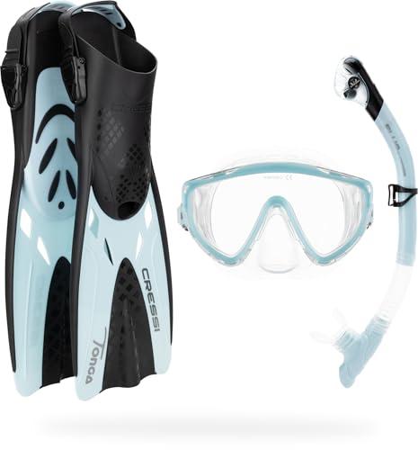 Cressi Tino Adventure Set Black/Ice Cyan [L/XL]