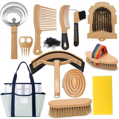 IDUNSEED Kit Toelettatura Cavallo 13 Pezzi - Cura Completa e Igiene