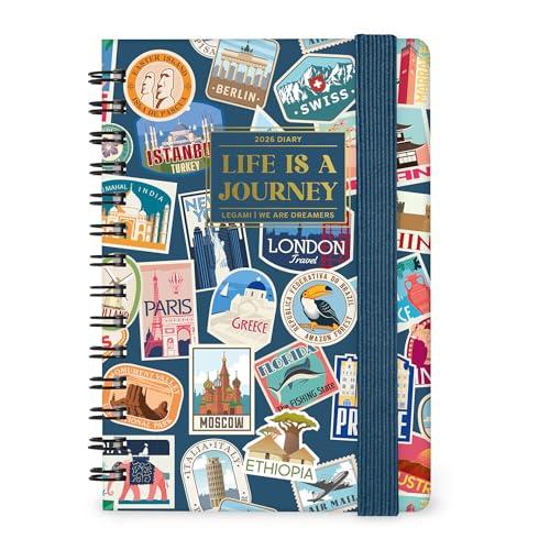 Legami - Agenda Settimanale Spiralata Small 2026, Travel Stickers