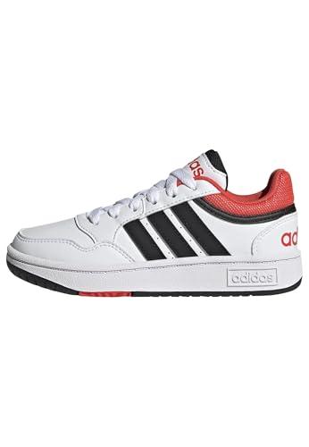 adidas Unisex - Bambini Hoops Shoes, Cloud white/core black/bright red, 38 EU