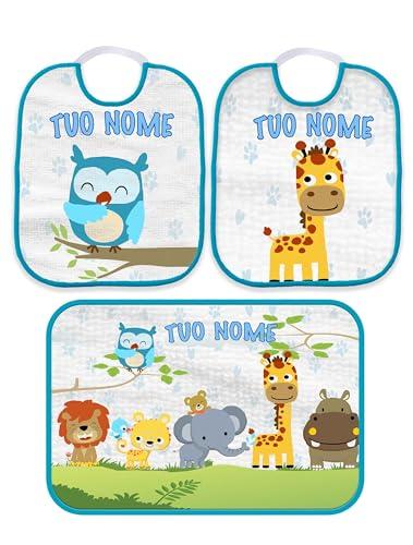 Set Asilo Personalizzato Animali della Foresta Azzurro
