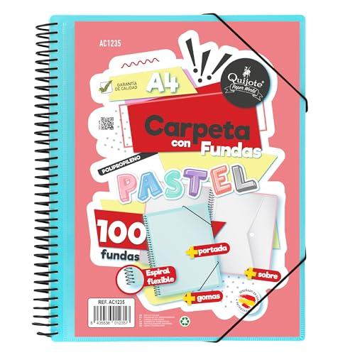 Starplast Cartella Buste Spirale Flessibile Blu Pastello - 100 Buste A4