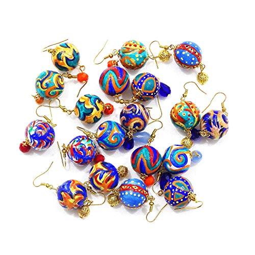 Orecchini Pendenti SFERE DI VIETRI in Ceramica Dipinta a Mano