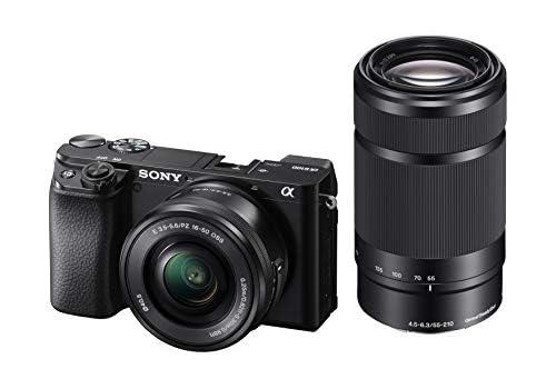 Sony Alpha 6100 Kit Fotocamera Digitale Mirrorless con Obiettivi Intercambiabili SELP 16-50mm + SEL 55-210mm, Sensore APS-C, Video 4K, Real Time Eye AF, ILCE6100AB + SELP16502B + SEL55210, Nero