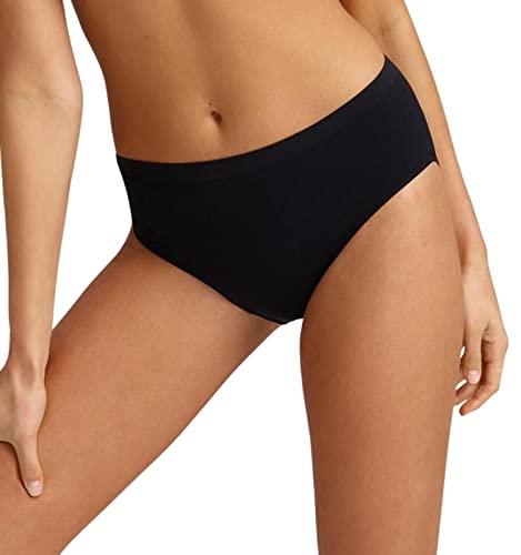 Intimitaly Set 6 Slip Donna Cotone Vita Alta Mutande Donna Cotone Midi Anallergiche Anatomiche (L, 6 Neri)