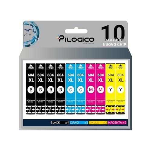 Pilogico 10 Cartucce Compatibili Epson 604 XL - Stampa Perfetta per la Tua Casa e Ufficio