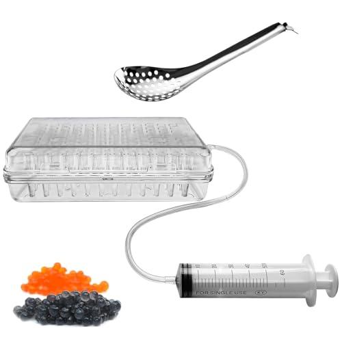 Kit di caviale Molecular Gastronomy, crea 96 palline di caviale contemporaneamente con scatola di caviale, tubo, siringa e cucchiaio, ideale per chef domestici e professionisti