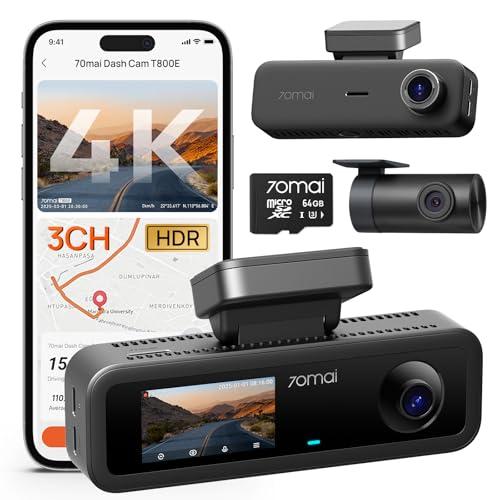 70mai Dash Cam Auto 4K 3 Canali T800E