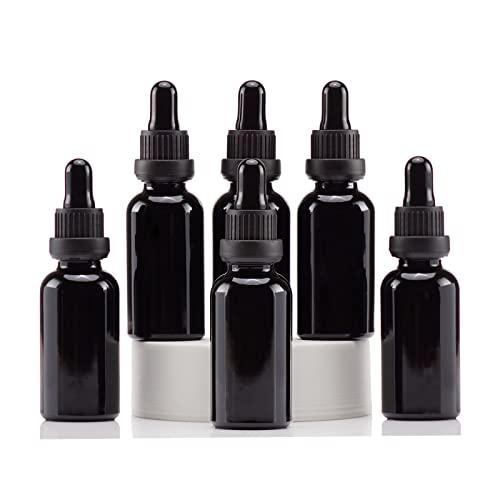YIZHAO Nero Bottiglie Contagocce Vetro 30ml - Set da 6