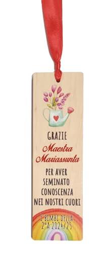 Segnalibro in Legno Personalizzato Maestra/Maestro - Idea Regalo Fine Anno Scolastico