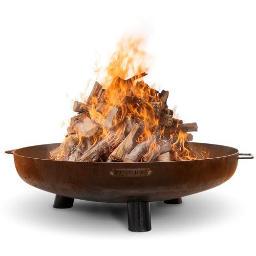 Braciere da Giardino in Acciaio Corten MOODZ Outdoor Living - Ø100 cm con Piedini e Maniglie